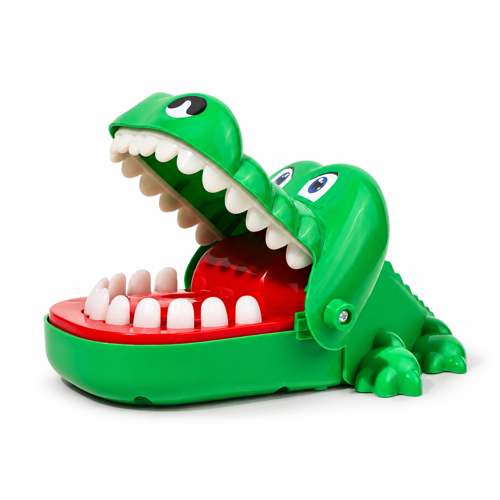 Green Bite Finger Crocodile Game three-quarter left studio image