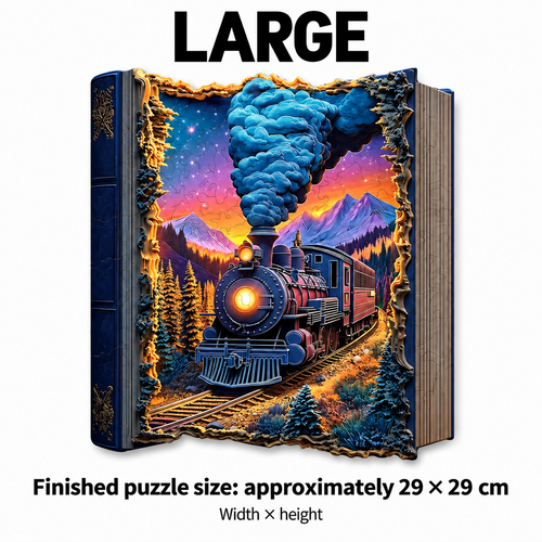 Train Wooden Puzzle - Irregular Cut Brain Teaser 3D Jigsaw - alternate view