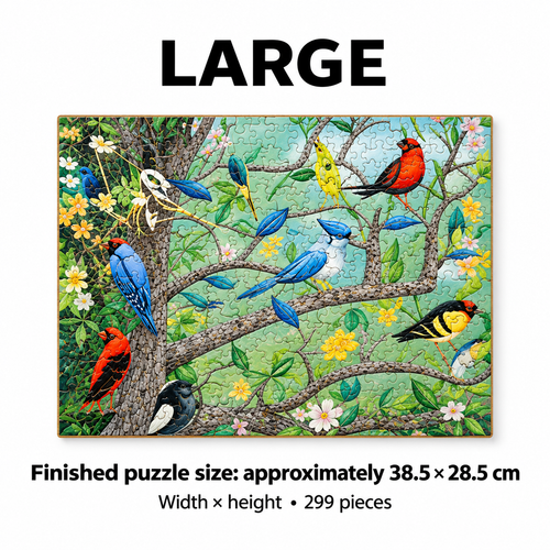 Bird Flock Wooden Jigsaw Puzzle Art - Unique Animal Pieces | Creative DIY Gift - alternate view