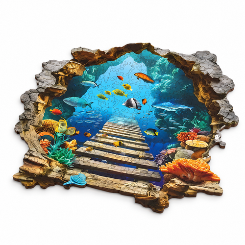 Abyss Magic: High-Difficulty Underwater World Wooden Puzzle - alternate view