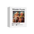 Leisurely Old Woman Wooden Jigsaw Puzzle Unique Shaped Pieces Family Puzzle Gift