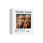 Leisurely Old Woman Wooden Jigsaw Puzzle Unique Shaped Pieces Family Puzzle Gift