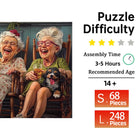 Leisurely Old Woman Wooden Jigsaw Puzzle Unique Shaped Pieces Family Puzzle Gift