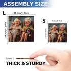 Leisurely Old Woman Wooden Jigsaw Puzzle Unique Shaped Pieces Family Puzzle Gift