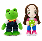 Magic Expression Plush Doll 25cm – Cute Frog & Cartoon Girl Stuffed Plush Toy