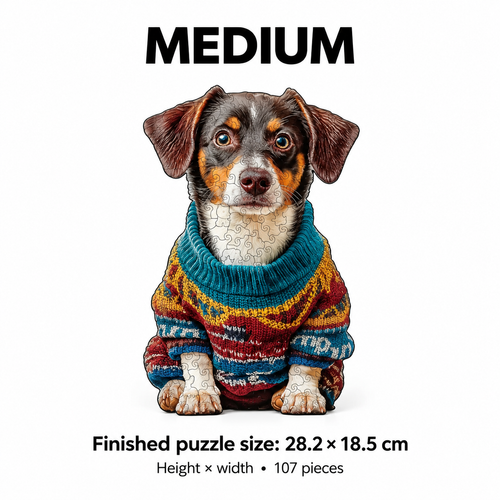 Wooden Dog Puzzle - Dachshund Jigsaw | Stress-Relief Gift (107-201 PCS) | Toylvia™ - alternate view