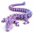 30 Inch Large 3D Printed Articulated Crystal Dragon Toy - Pink Purple