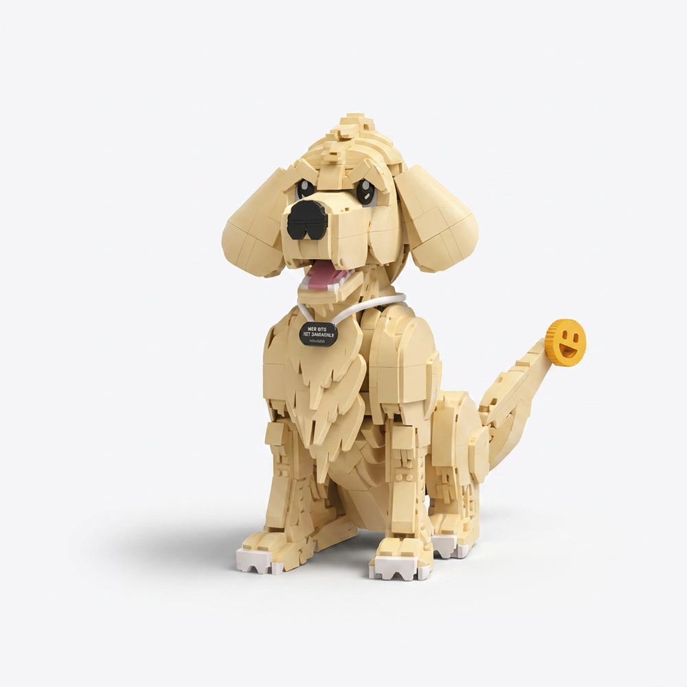 1754PCS Golden Retriever Dog Building Blocks Collectible Model Set