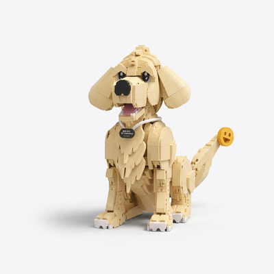 1754PCS Golden Retriever Dog Building Blocks Collectible Model Set