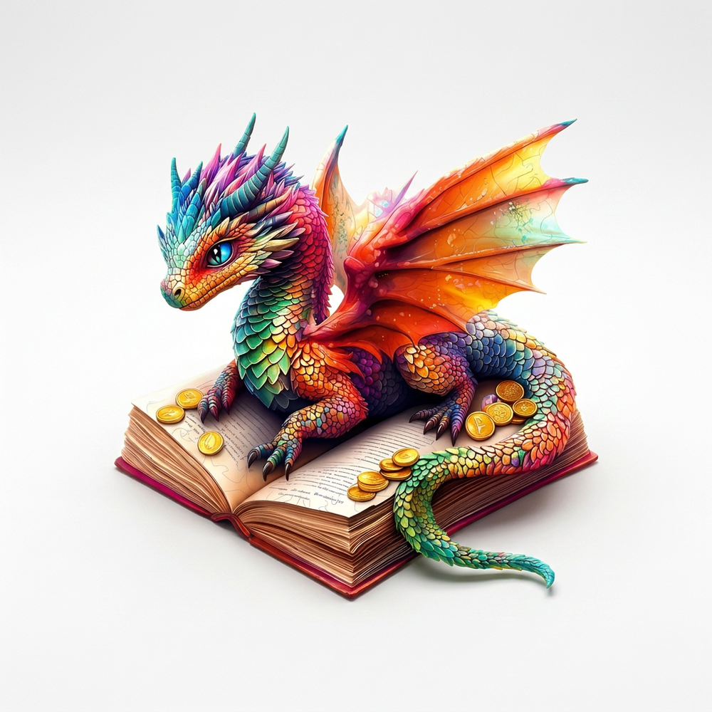 3D Dragon Wooden Jigsaw Puzzle for Adults | Irregular Animal Shape Fantasy Art - Toylvia™