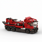 1728pcs Trailer Super Car Building Block Set - Flatbed Truck & Sports Car Model