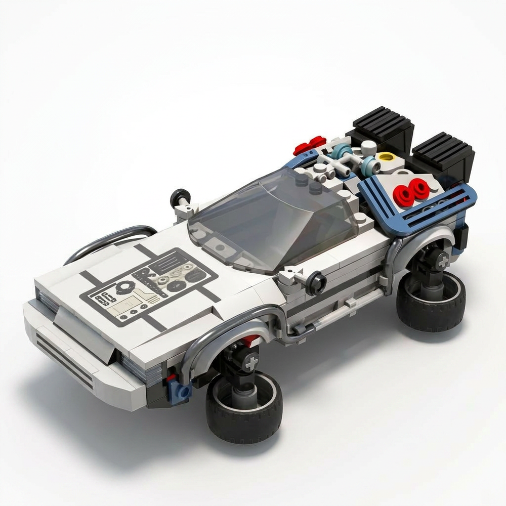 1:24 Scale Classic Movie Racing Car Building Blocks - Time Machine MOC