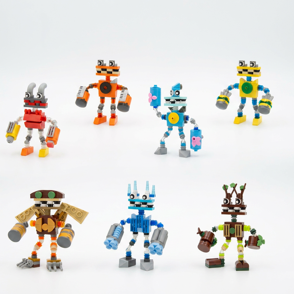 7-in-1 Monster Building Blocks Set | 639 PCS Music Game Figures | Toylvia