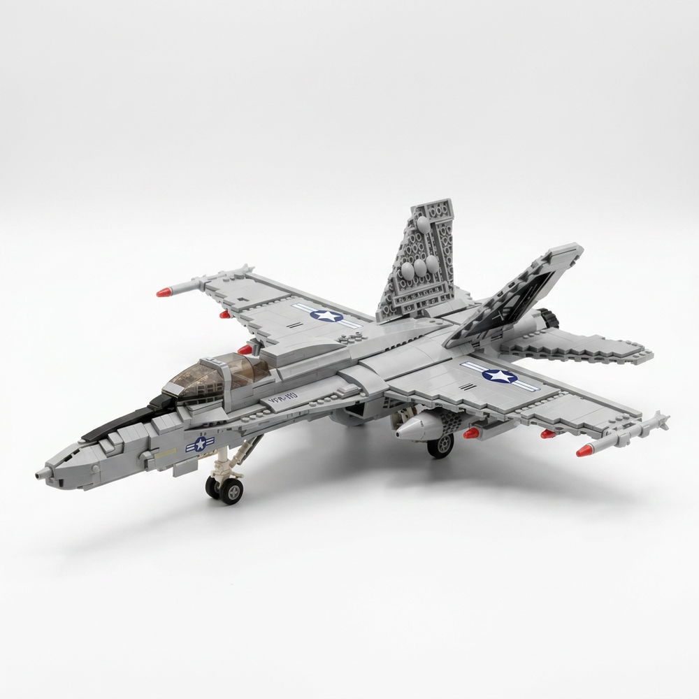 F-18 Strike Fighter Building Set | 1387PCS Military Jet Model | Toylvia