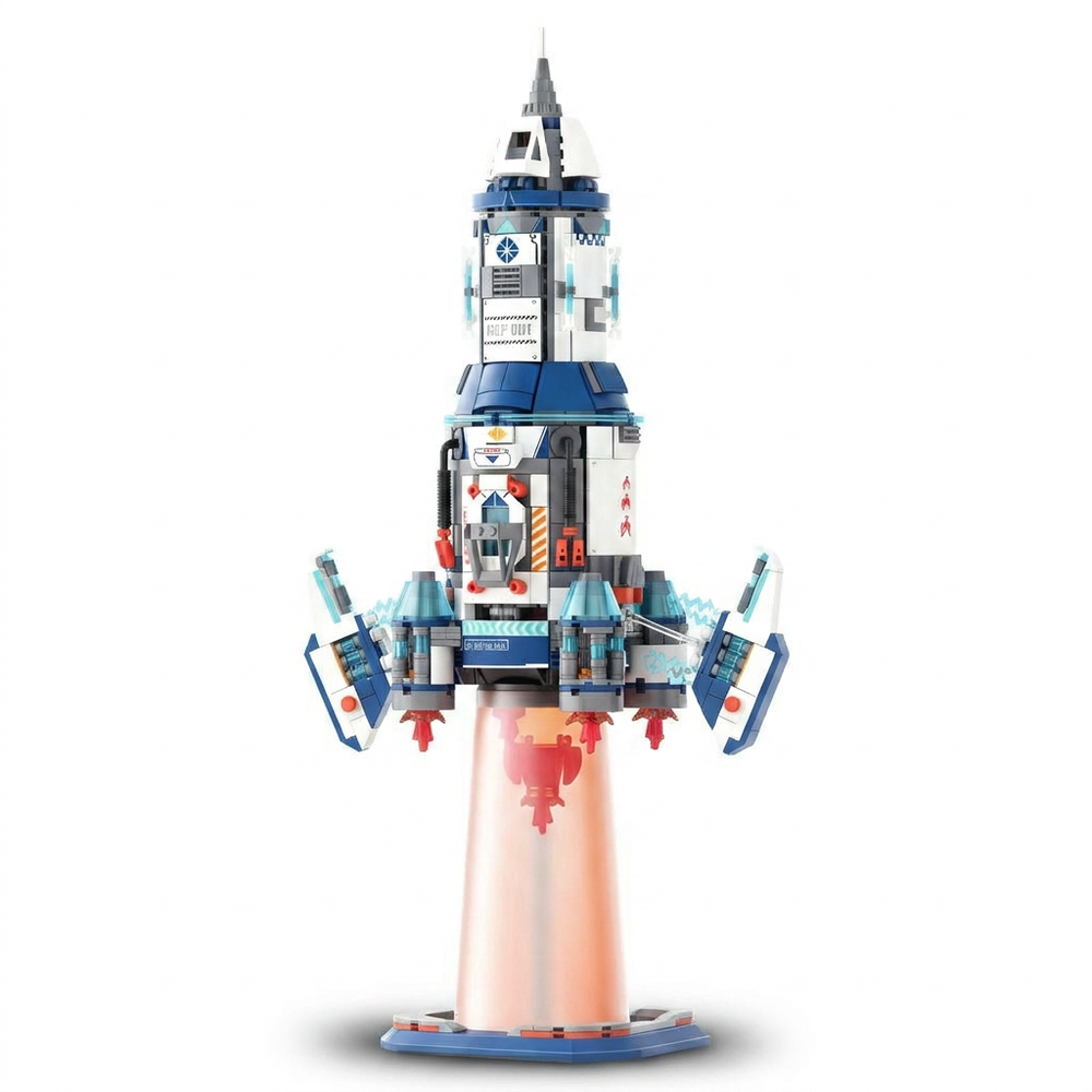 Deformable Space Rocket Building Set | 950Pcs 2-in-1 STEM Toy | Toylvia
