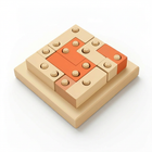 Geometric Shape Wooden Logic Puzzle - IQ Brain Teaser for Kids & Teens
