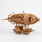 3D Wooden Zeppelin Puzzle Model - Mechanical DIY Building Kit for Adults