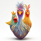 Colorful Chicken Wooden Jigsaw Puzzle - Irregular Animal Art Puzzle for Adults
