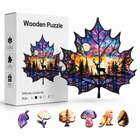 Autumn Maple Leaf Wooden Jigsaw Puzzle Unique Nature Art Puzzle for Adults