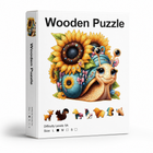 Sunflower Snail Wooden Jigsaw Puzzle Unique Animal Shaped Pieces Nature Art Brain Teaser
