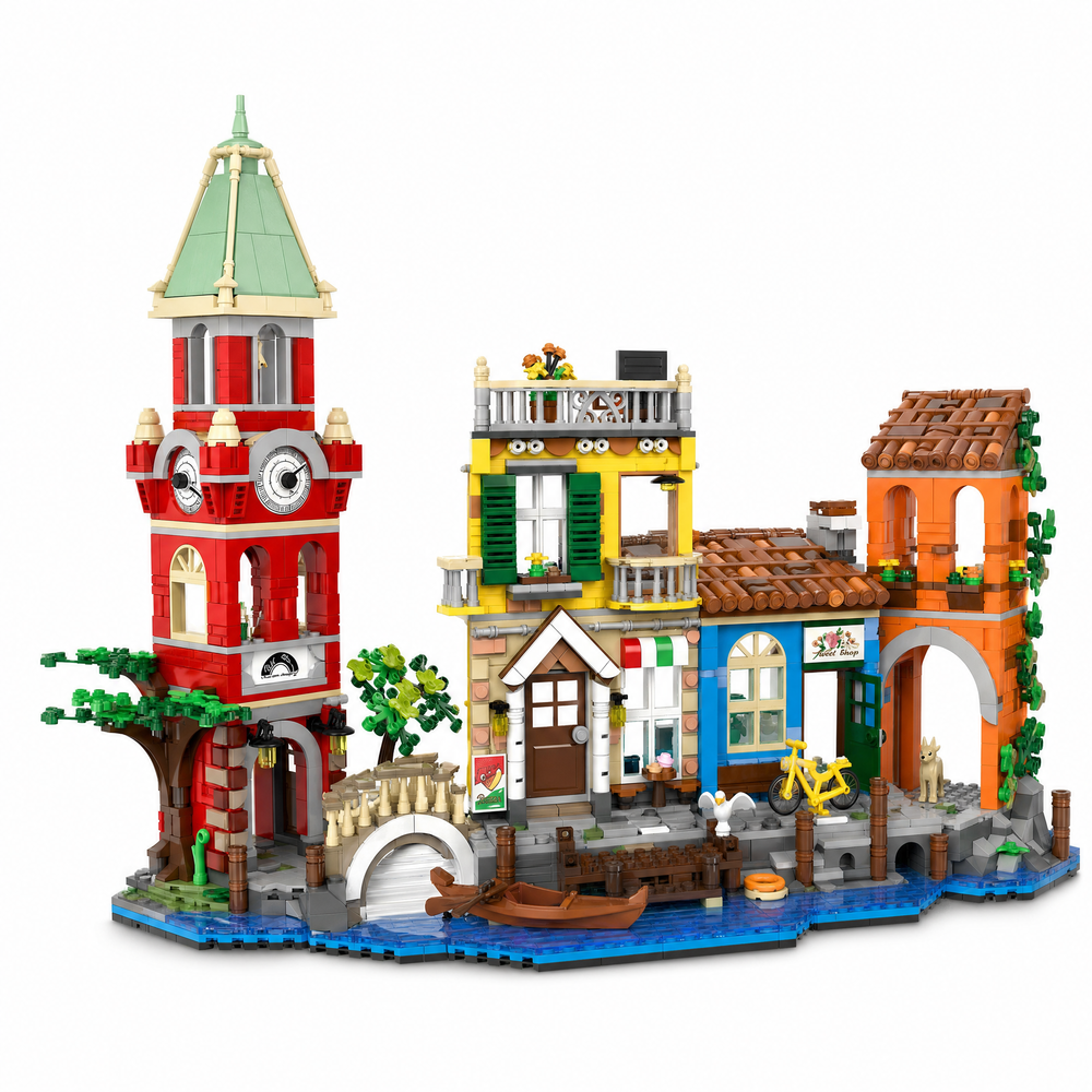 Venice Main Street Building Set | 2155PCS City House with Lights | ToyIvia