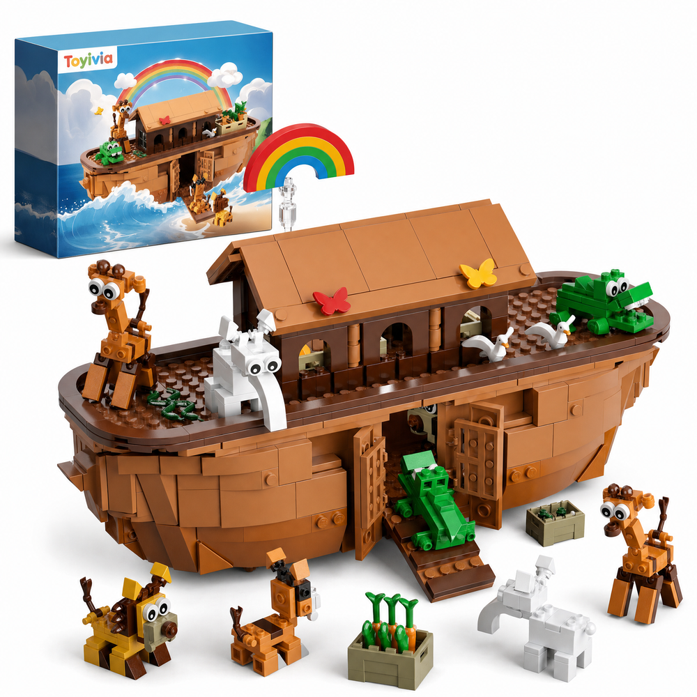 Noah's Ark Building Blocks Set | 845Pcs Bible Story Toy | Toylvia