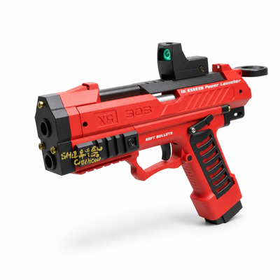 Raptor Manual Shell-Ejecting Soft Bullet Toy Gun - Red Pistol
