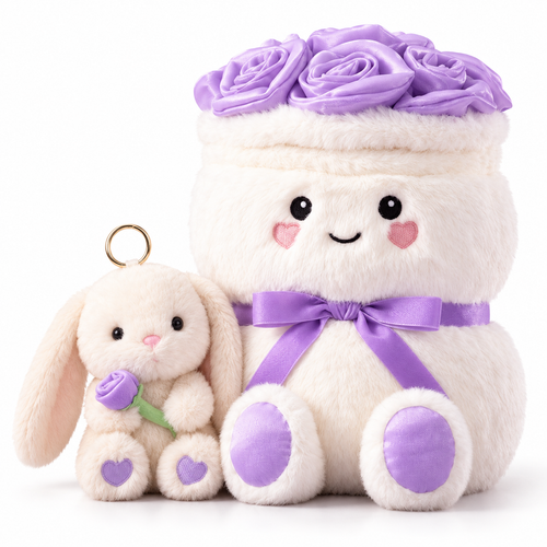 Rabbit, Purple Roses — left three-quarter studio photo