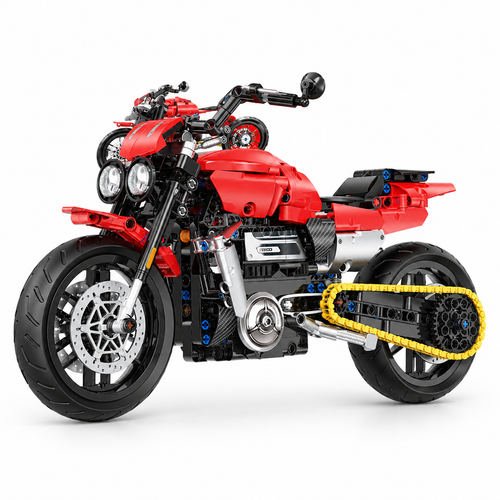 1:8 City Racing Motorcycle Technical Building Bricks Set - alternate view