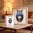 Magical Owl Shaped Wooden Jigsaw Puzzle Sunset Art Decor