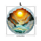 Round Cliff Sea Sunset Wooden Puzzle Irregular Nature Art