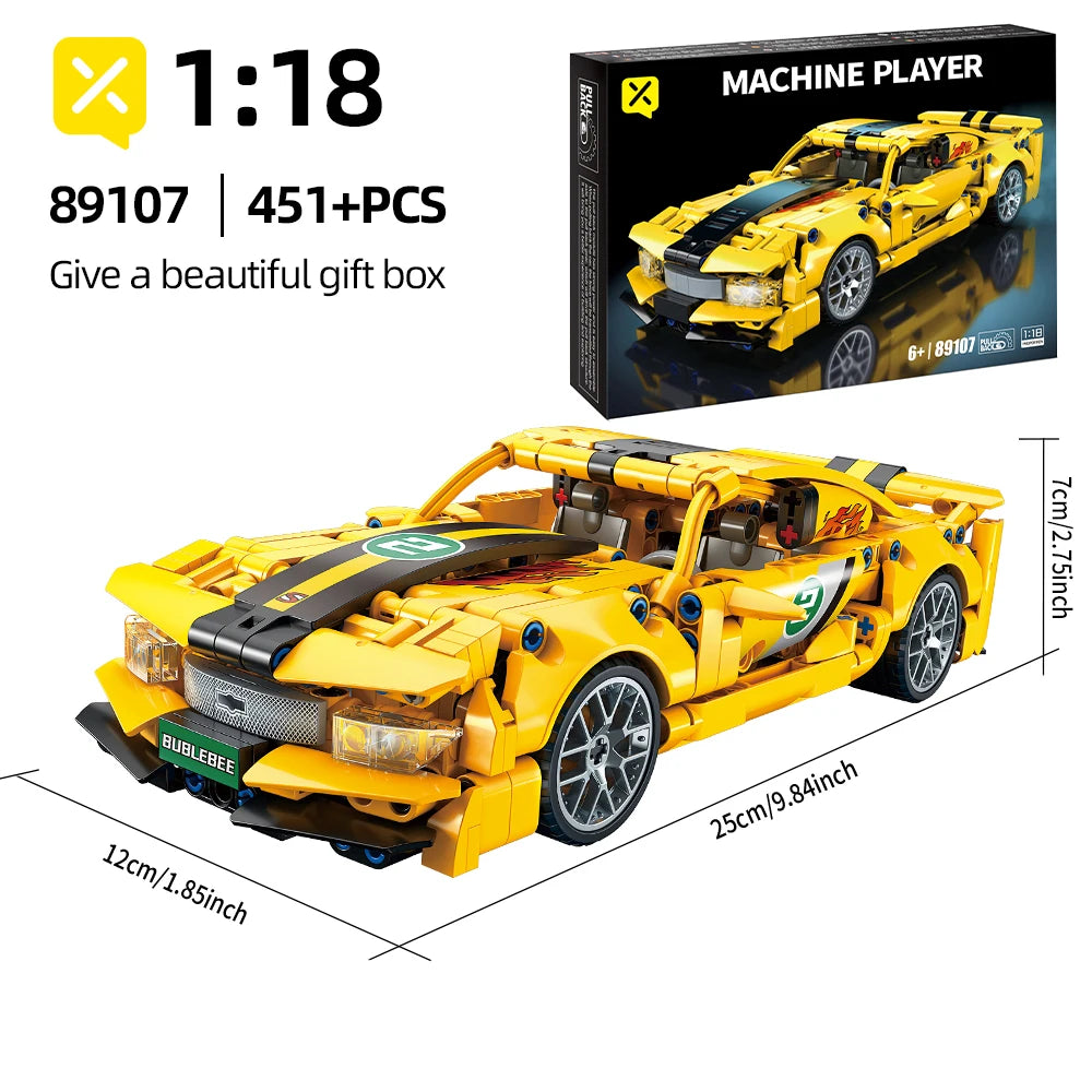 ToylinX™ 1:18 Sports Car 451PCS Building Blocks Model Kit for Kids & Adults - Toylvia™ Main image