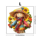 Harvest Scarecrow Wooden Jigsaw Puzzle Round Art Decor