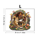 Chipmunk Reading in Tree Hollow Wooden Puzzle Animal Pieces