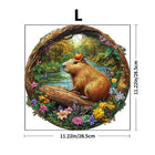 Capybara with Pumpkin Wooden Jigsaw Puzzle Forest Art Decor