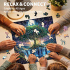 Fantasy Tree of Life Waterfall Wooden Puzzle Animal Pieces