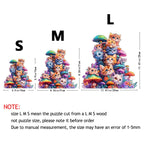 Cute Mushroom Cat Wooden Jigsaw Puzzle – Irregular Animal Shape | Toylvia™ - Toylvia™