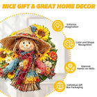 Harvest Scarecrow Wooden Jigsaw Puzzle Round Art Decor