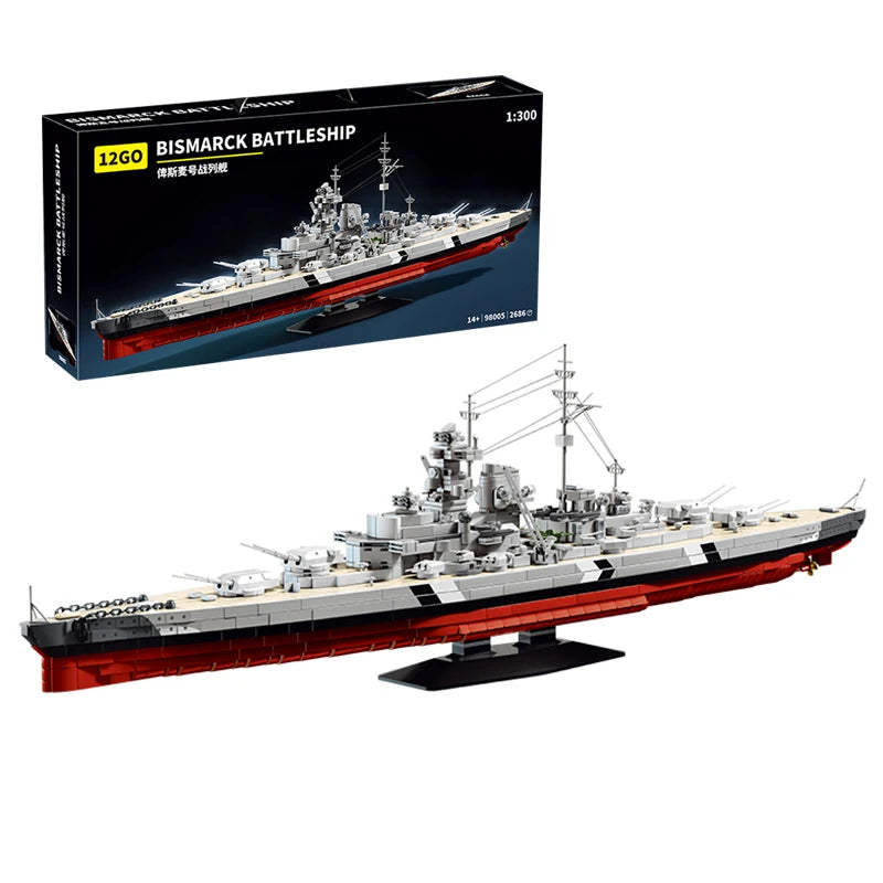 Toylvia™ 2686PCS Bismarck Battleship 1:300 Scale Building Blocks Kit