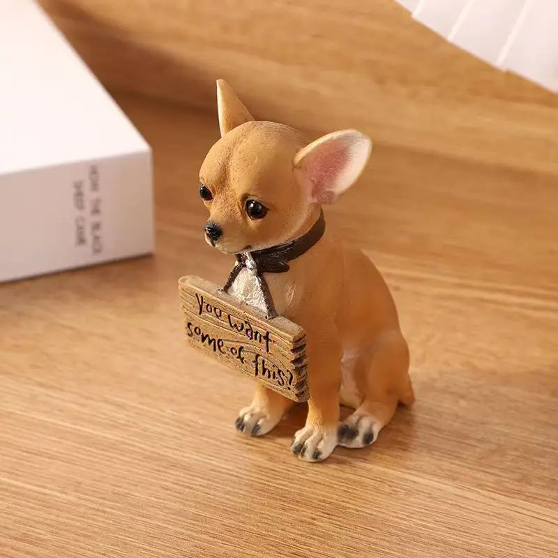 Chihuahua Dog Statue 10.5cm Hand-Painted Resin Figurine | Toylvia™