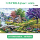Stone Houses in the Woods 1000 Piece Jigsaw Puzzle 75x50cm