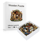 Chipmunk Reading in Tree Hollow Wooden Puzzle Animal Pieces