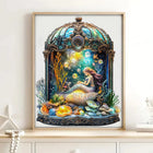 Graceful Mermaid Wooden Jigsaw Retro Dome Underwater Art