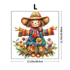 Fall Harvest Scarecrow Wooden Puzzle Irregular Art Decor