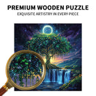 Fantasy Tree of Life Waterfall Wooden Puzzle Animal Pieces