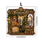 Christmas Coffee Shop Wooden Jigsaw Puzzle Animal Pieces