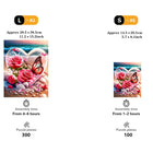 Love in Bloom Wooden Jigsaw Puzzle Heart Rose Art Puzzle with Unique Shaped Pieces