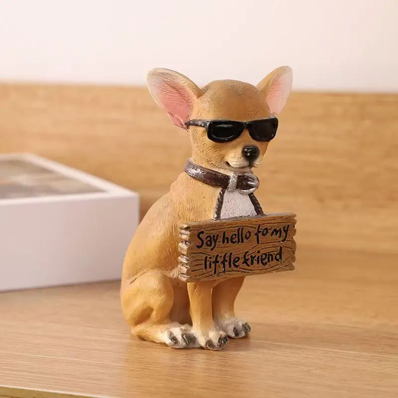 Chihuahua Dog Statue 10.5cm Hand-Painted Resin Figurine | Toylvia™
