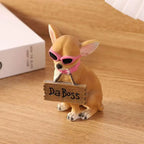 Chihuahua Dog Statue 10.5cm Hand-Painted Resin Figurine | Toylvia™