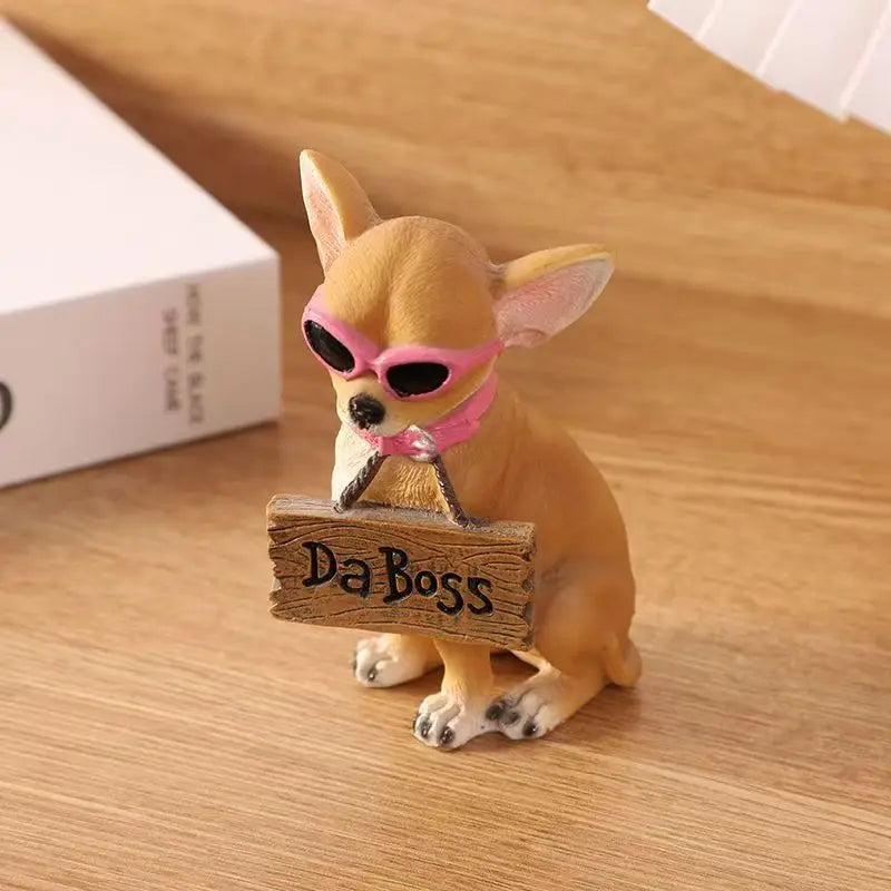 Chihuahua Dog Statue 10.5cm Hand-Painted Resin Figurine | Toylvia™